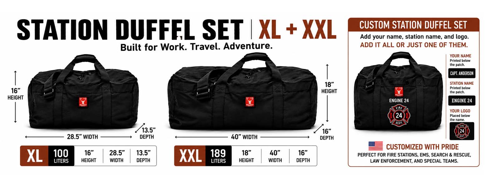 CUSTOMIZED DUFFELS & PACKS