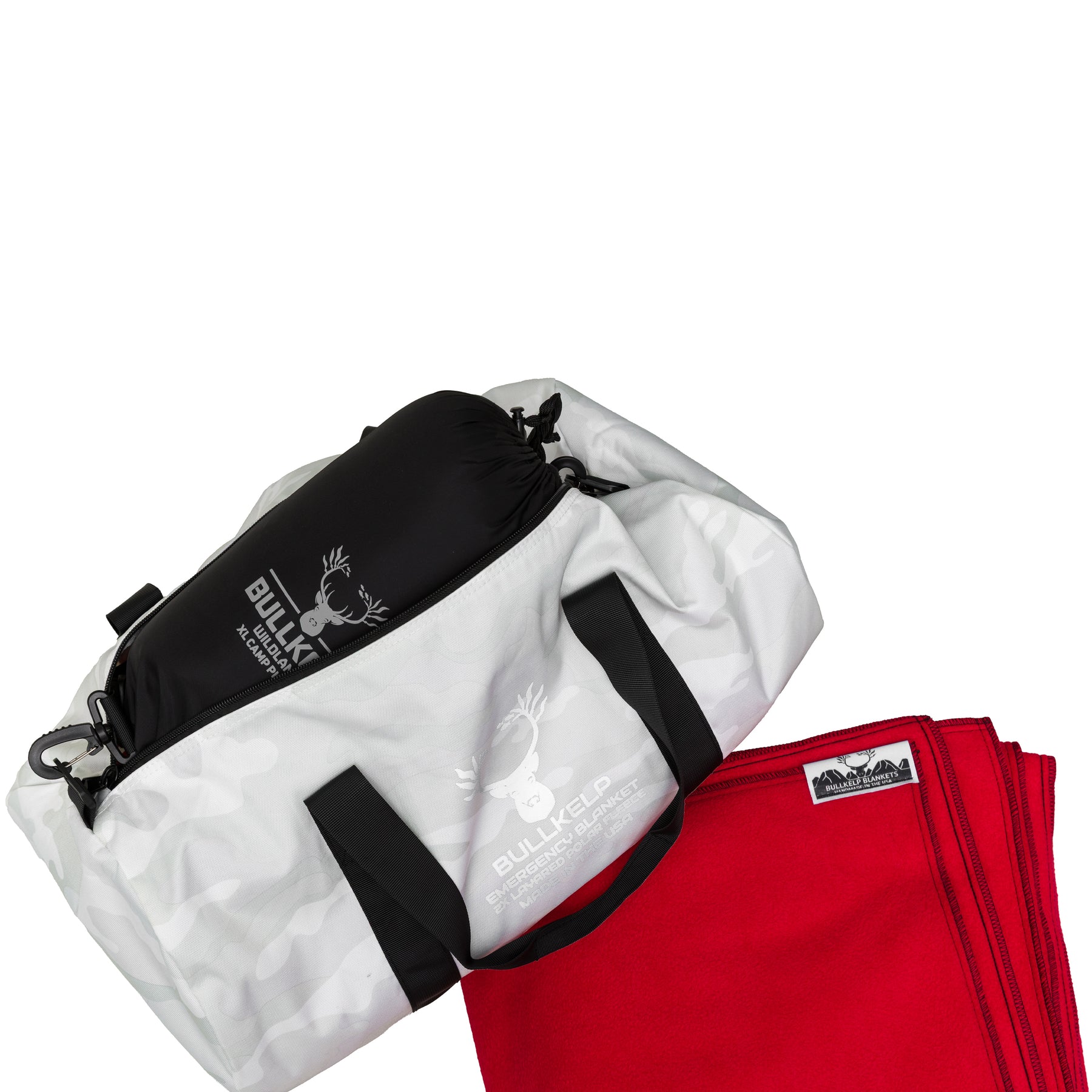 BULLKELP EMERGENCY BLANKET KIT * FREE XL CAMP PILLOW *