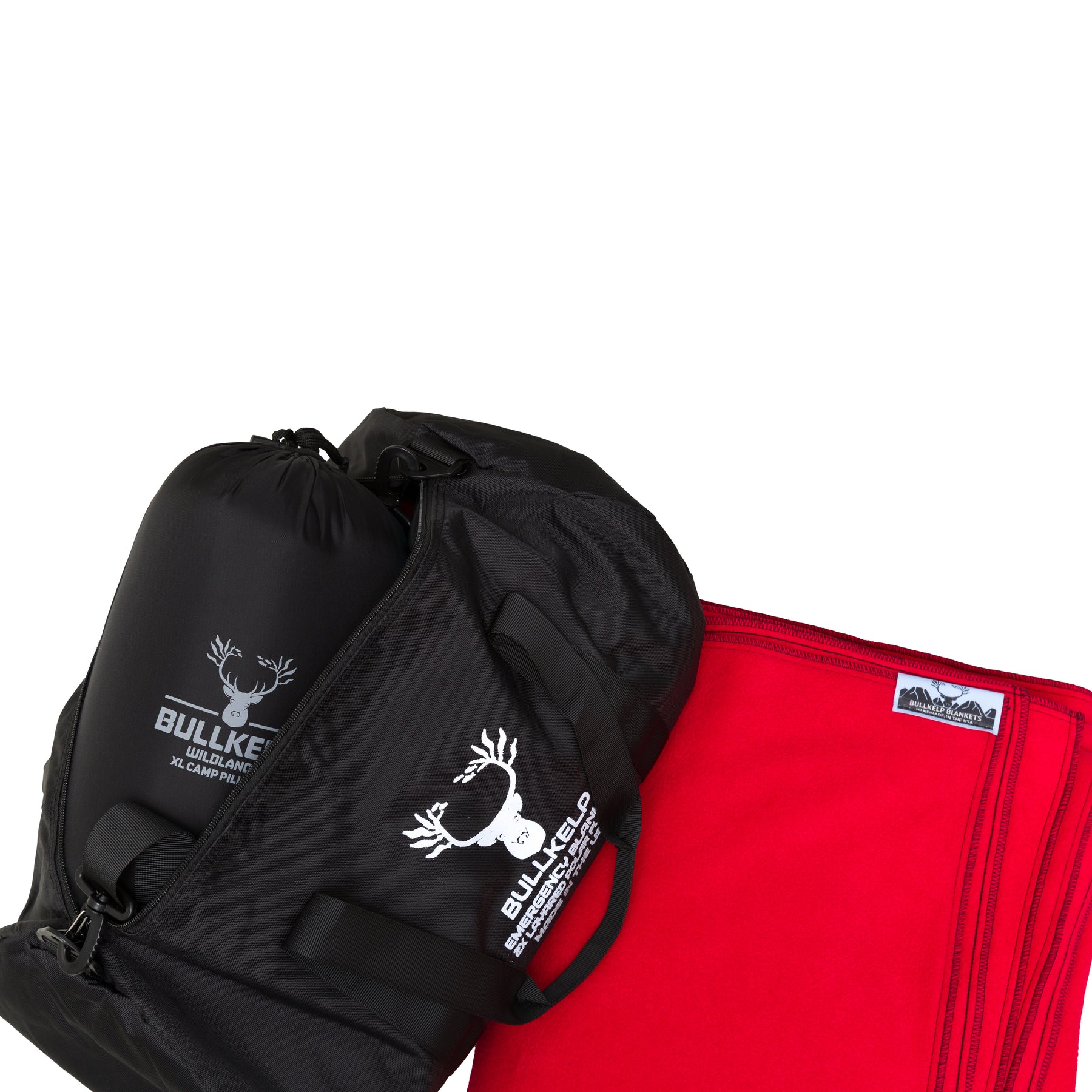 BULLKELP EMERGENCY BLANKET KIT * FREE XL CAMP PILLOW *