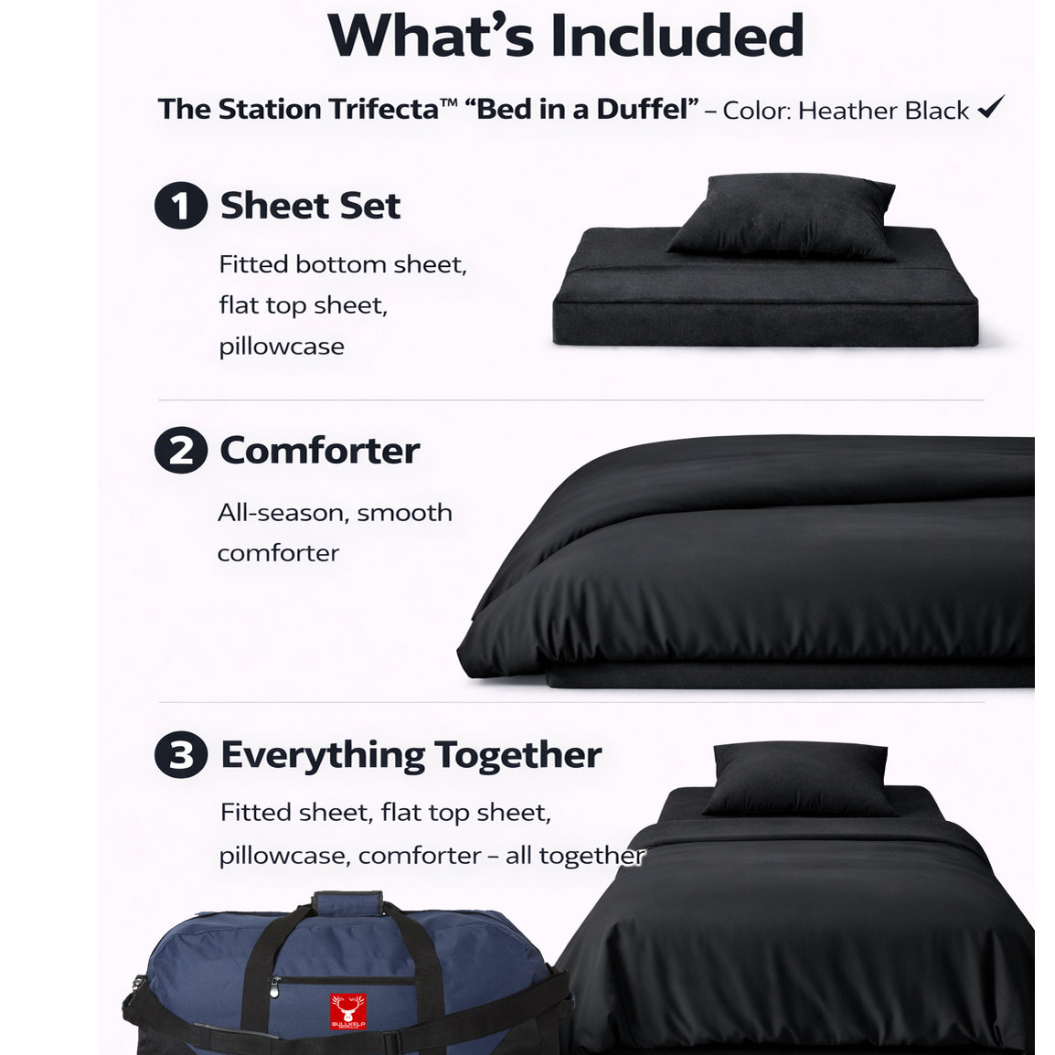 STATION TRIFECTA ( BED IN A DUFFEL)