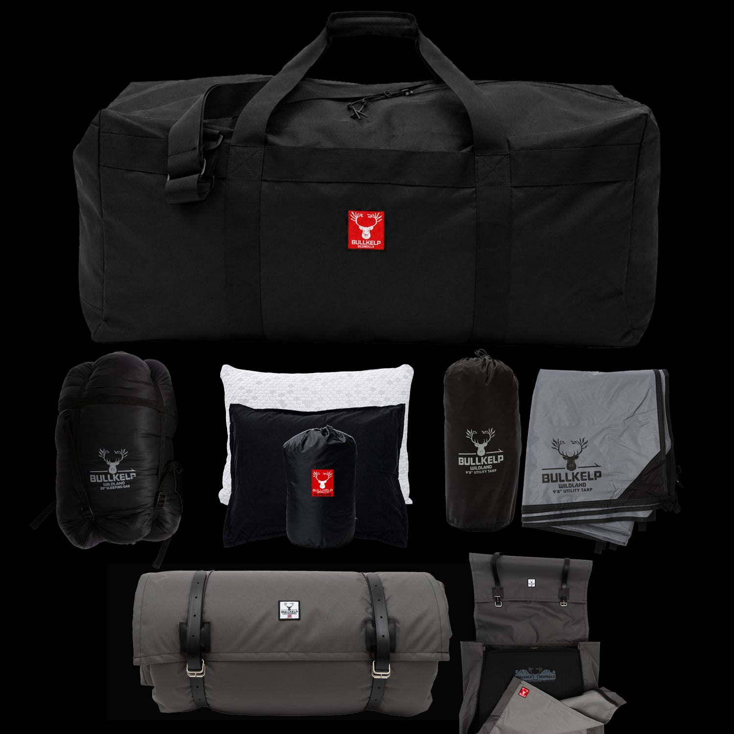 CHARCOAL LOS PADRES BEDROLL & SLEEP PACK W/FREE XXL DUFFEL